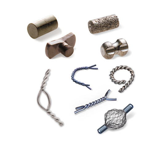 Hologic markører til brystbiopsisteder på hvid baggrund