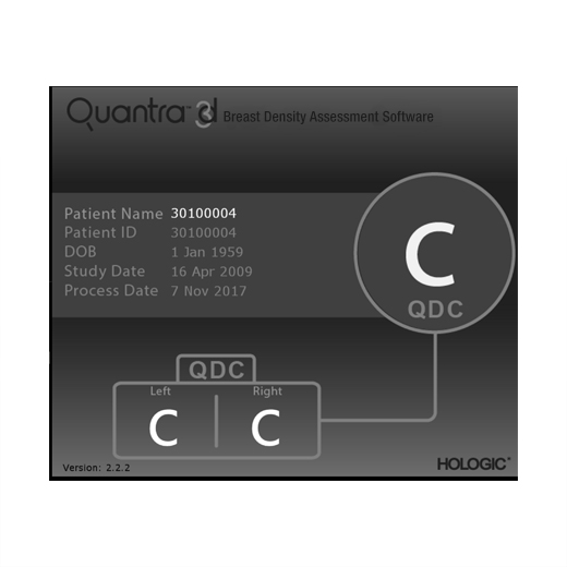 Hologic Quantra™ Technology på hvid baggrund