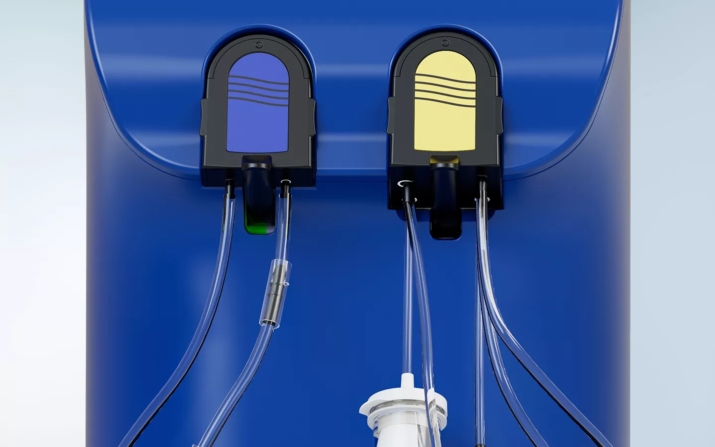 Nærbillede af fastholdelsesgreb på Fluent Pro Fluid Management System