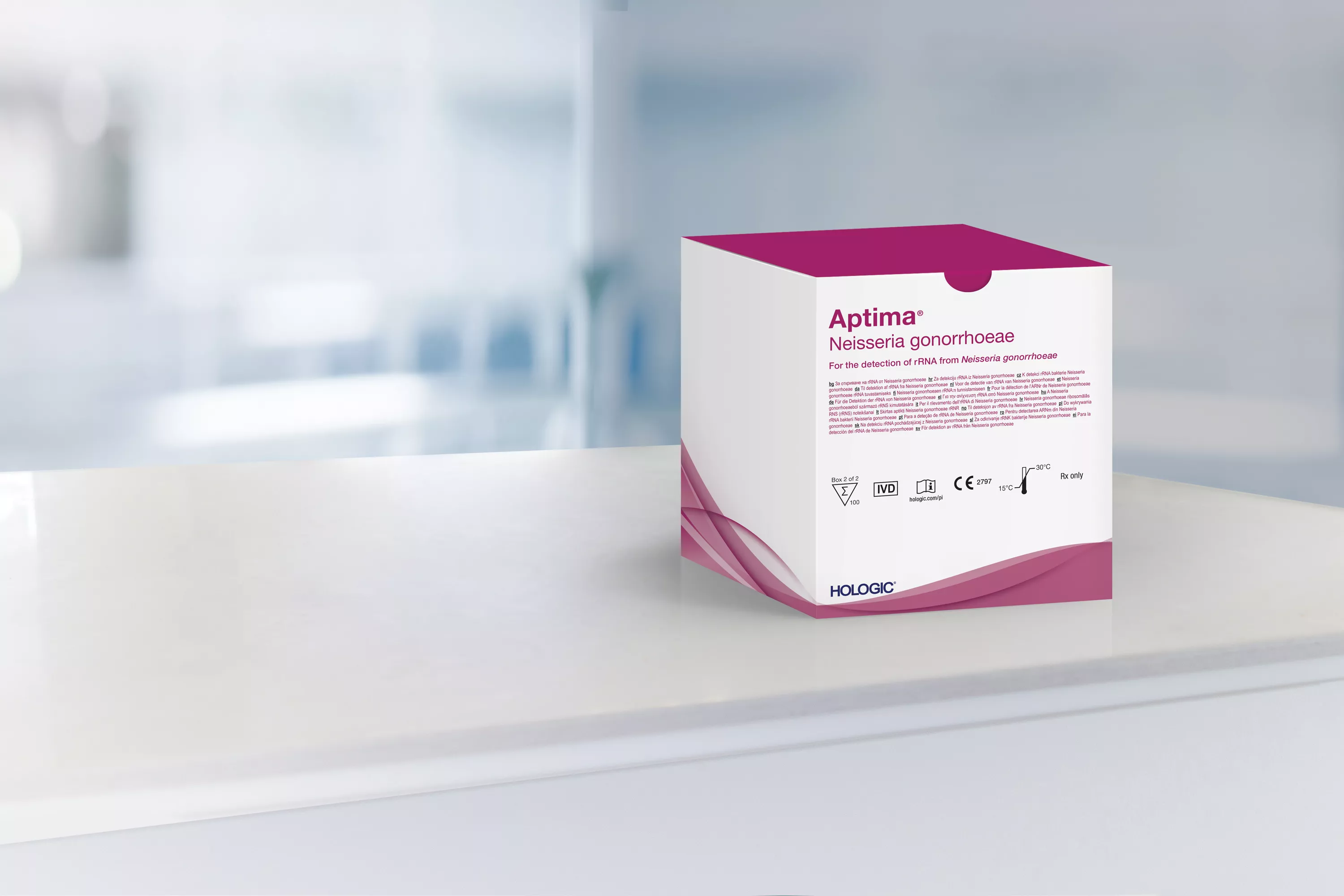 Assay-boks med laboratoriebaggrund