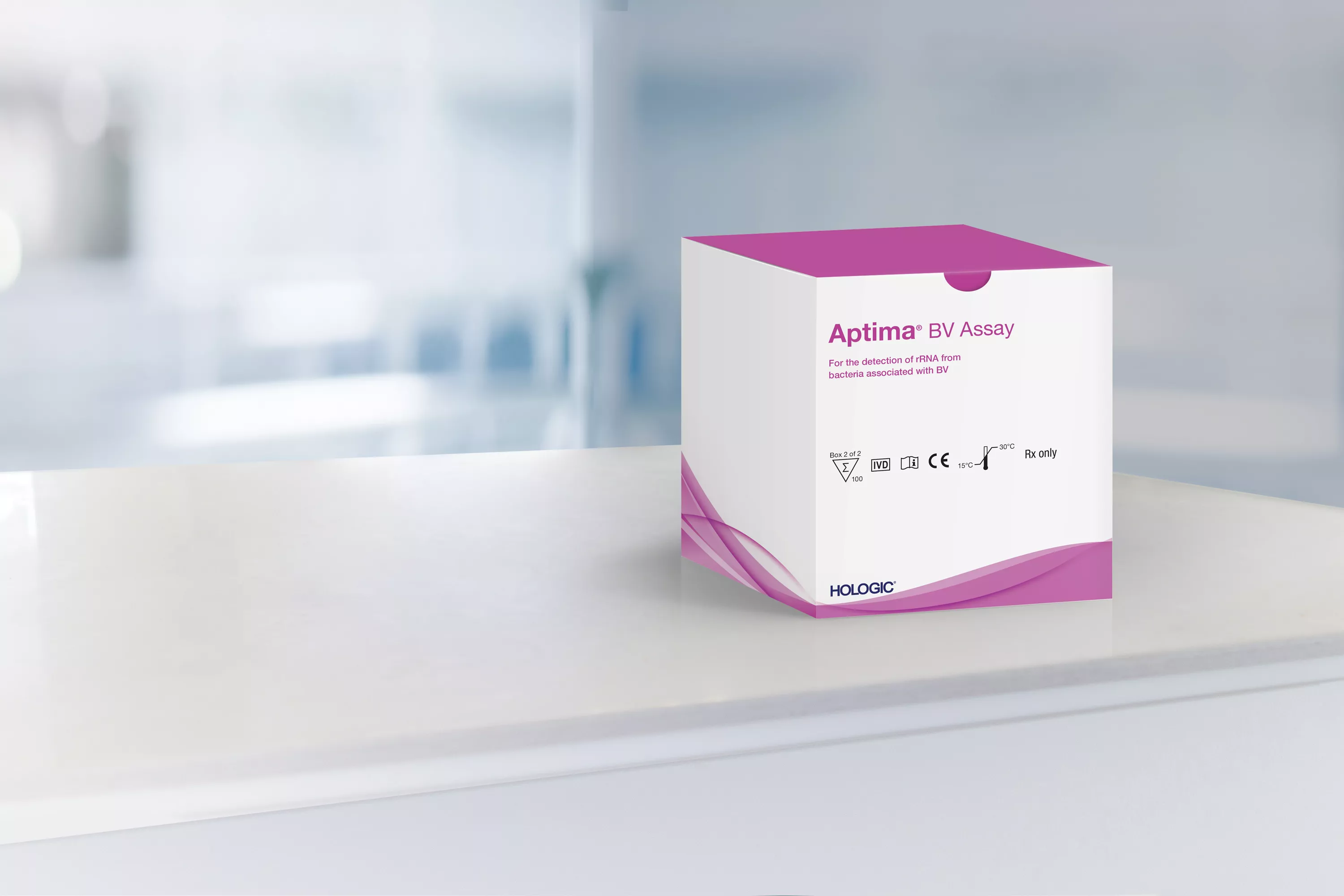 Assay-boks med laboratoriebaggrund