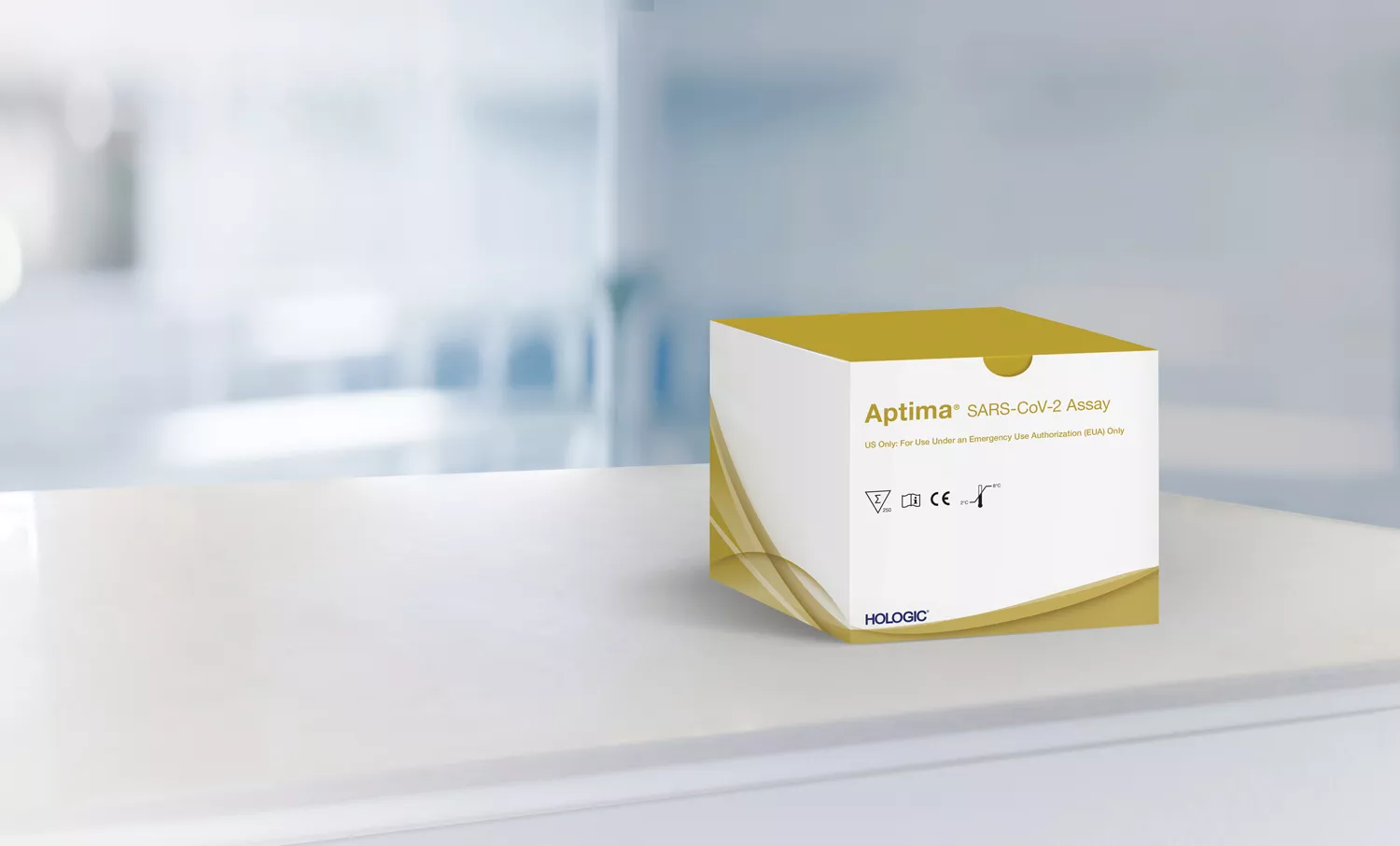 Assay-boks med laboratoriebaggrund