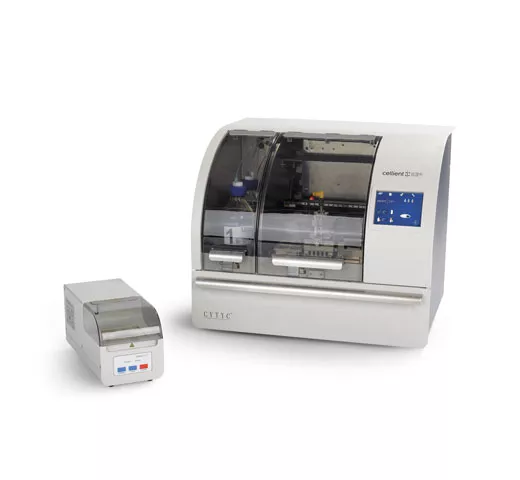 Cellient® Automated Cell Block System på hvid baggrund