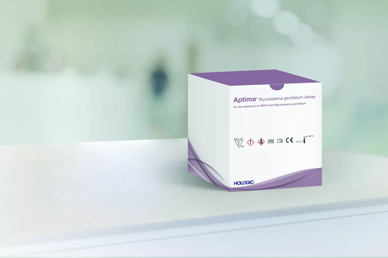 Assay-boks med laboratoriebaggrund