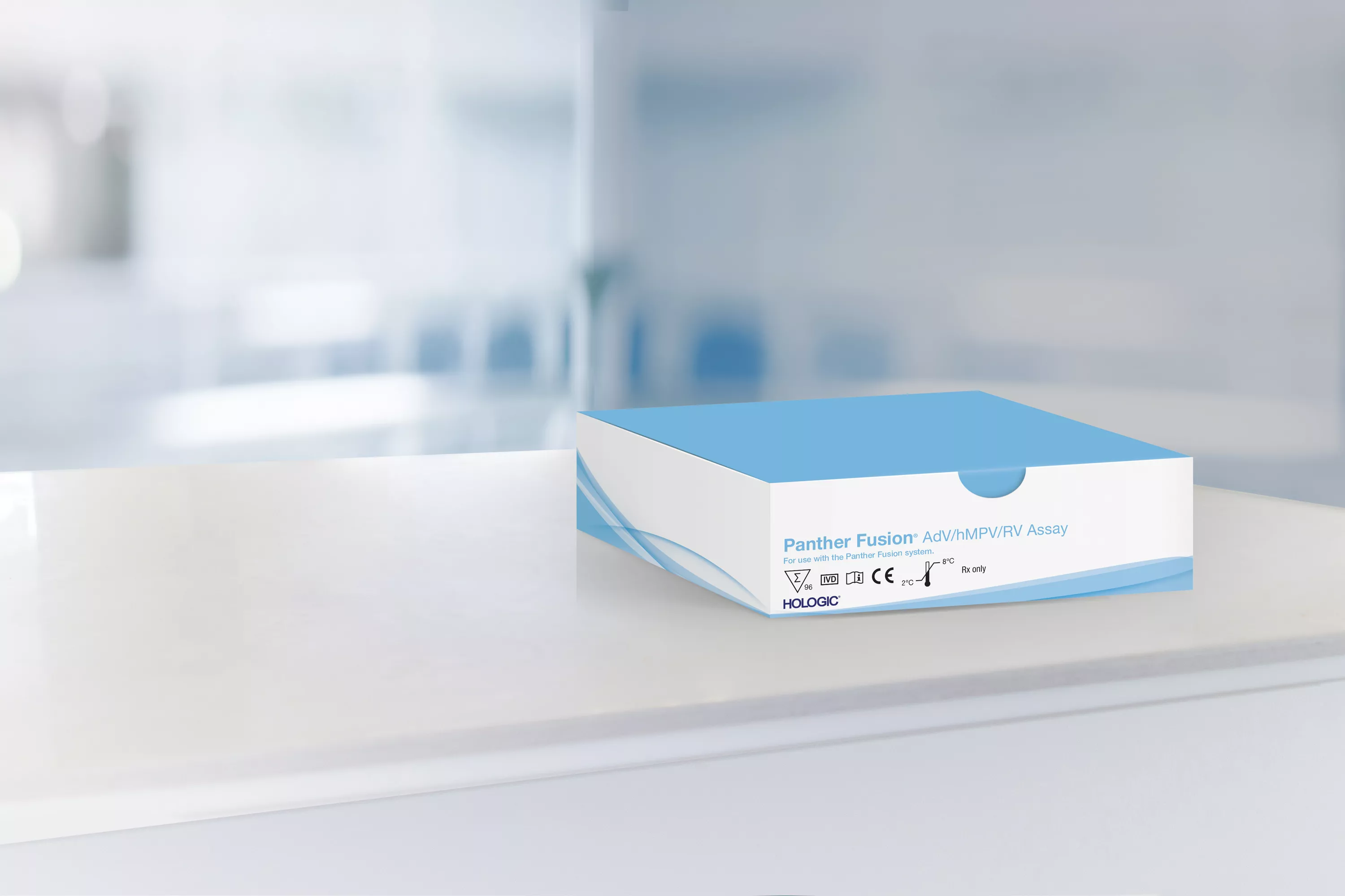 Assay-boks med laboratoriebaggrund