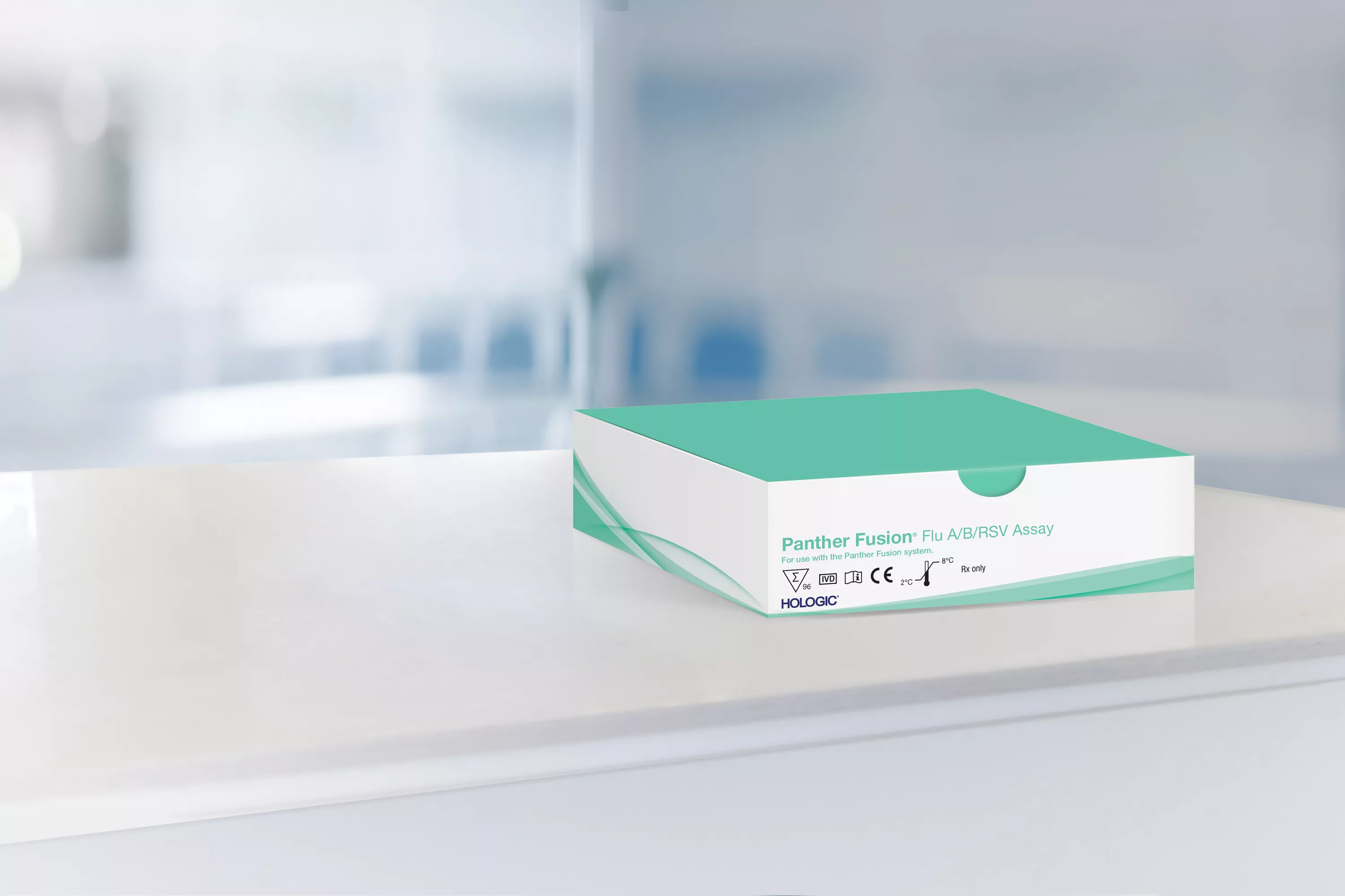 Assay-boks med laboratoriebaggrund